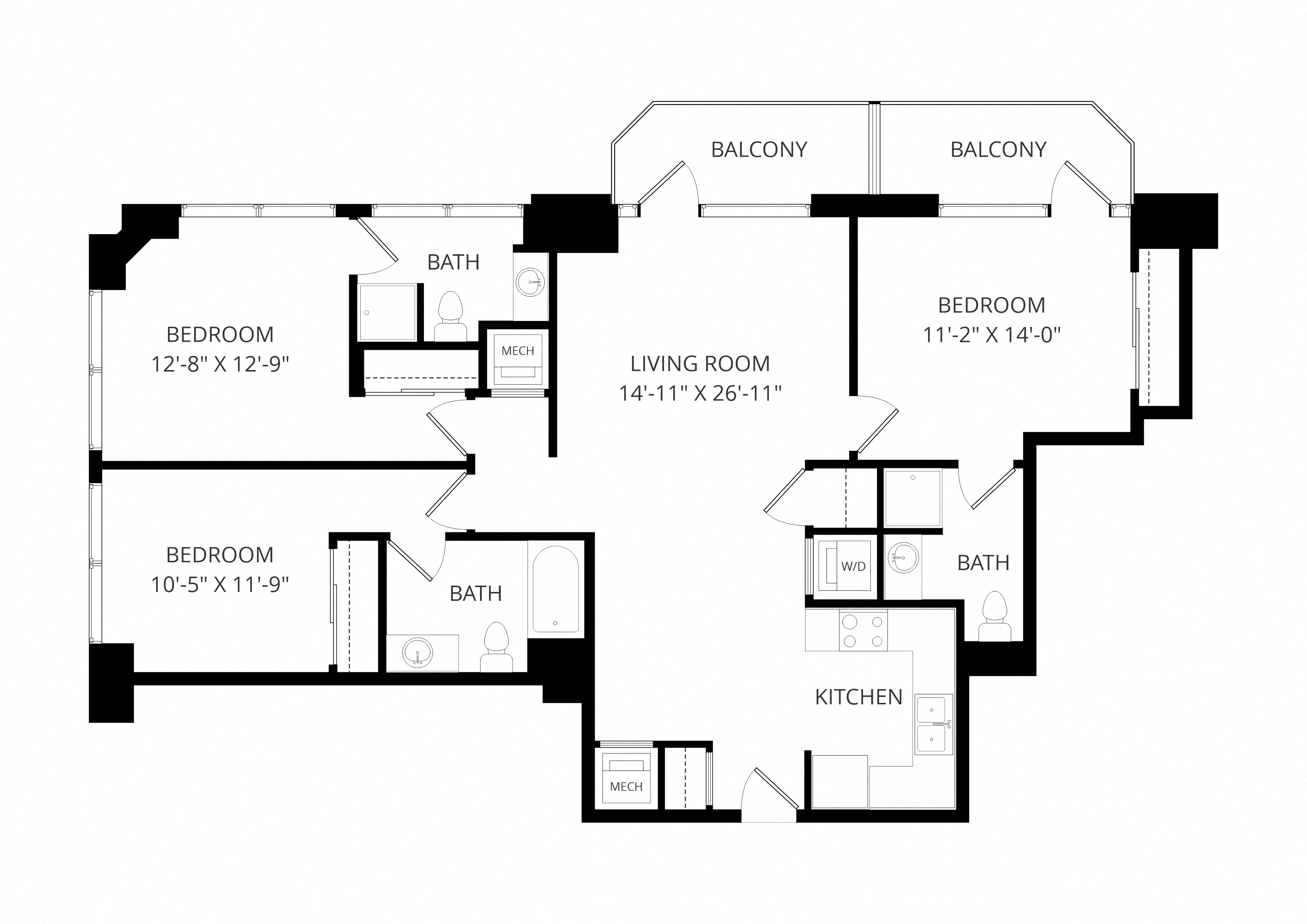 C3_ThreeBedroom floor plan